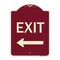 Signmission Designer Series-Exit With Left Arrow, Burgungy Heavy-Gauge Aluminum, 24" H, 18" L, BU-1824-9843 A-DES-BU-1824-9843 - alternate 1